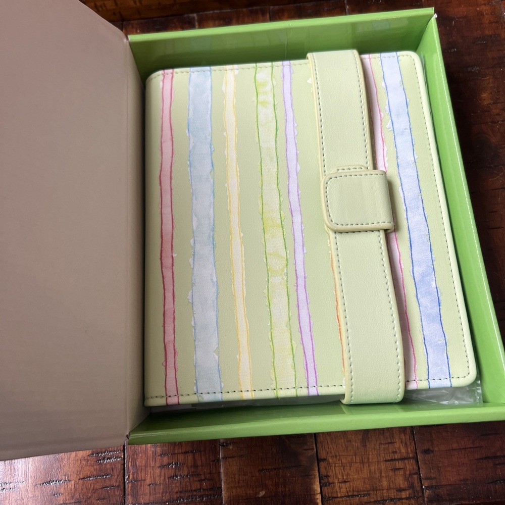 Creative Memories Green with‎ Stripes PicFolio Minutes Scrapbook Album 4x6